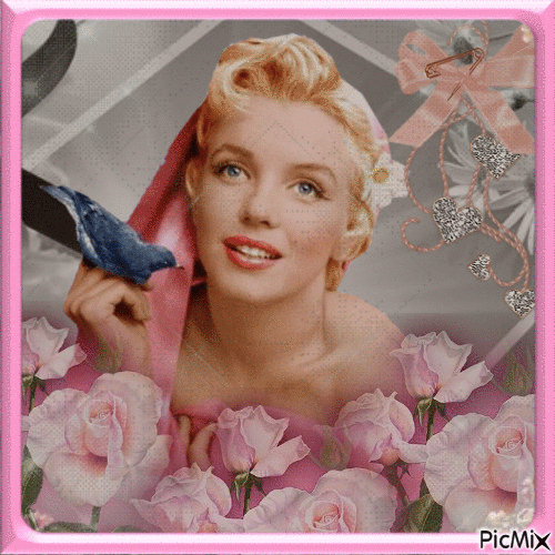 Marilyn in pink - Безплатен анимиран GIF