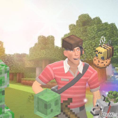 Scout TF2 in Minecraft - GIF animate gratis