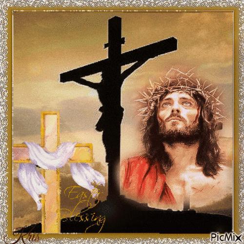 Jésus avec sa couronne d'épines🙏🙏 - Gratis animerad GIF