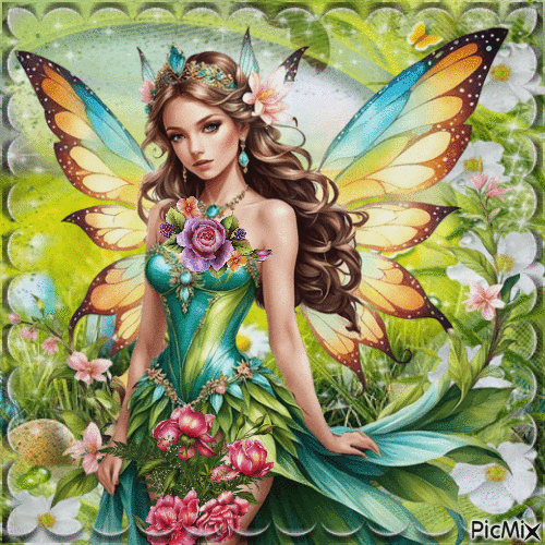 femme papillon - GIF animasi gratis