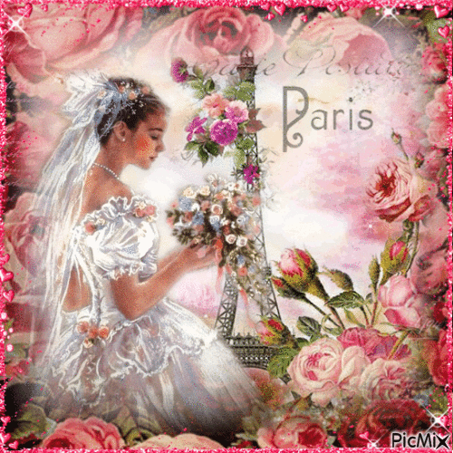 Bride in Paris - Бесплатный анимированный гифка