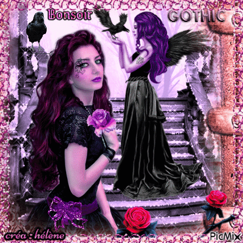 Gothique - Tons violets et roses - Besplatni animirani GIF