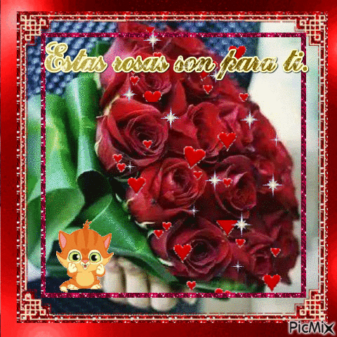 Rosas Rojas - GIF animado grátis