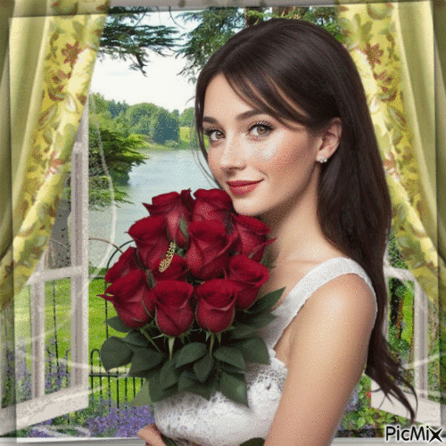 Les roses rouges - Free animated GIF