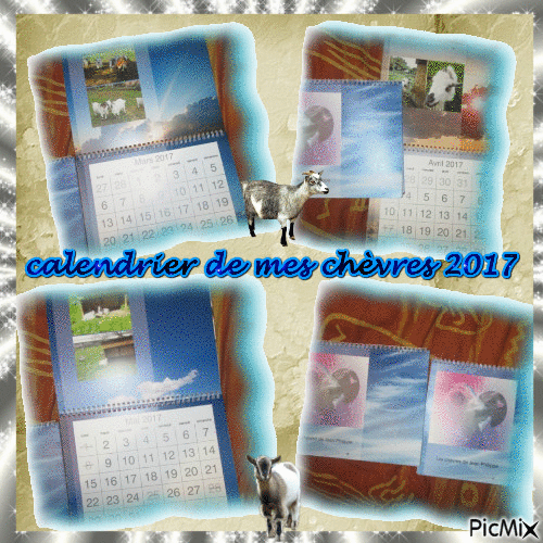 calendrier de mes chèvres 2017 - Darmowy animowany GIF