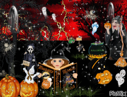 noche de brujas halloween - Gratis geanimeerde GIF