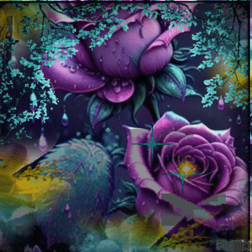 Purple -Roses. 🌹 🙂 - GIF animado grátis