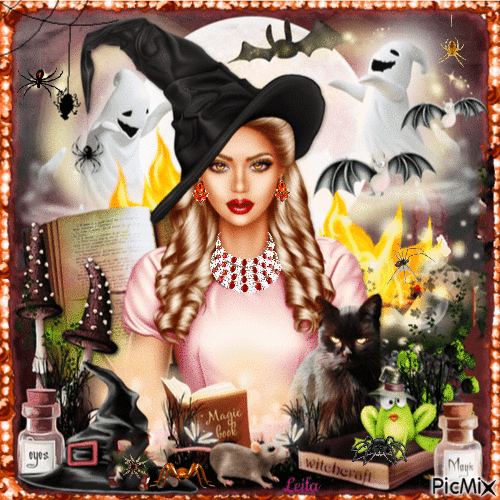 Halloween witch - Бесплатный анимированный гифка