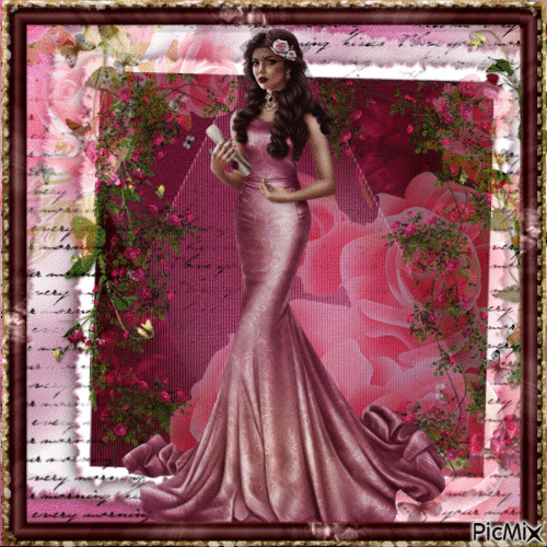 Lady in Pink - Free animated GIF
