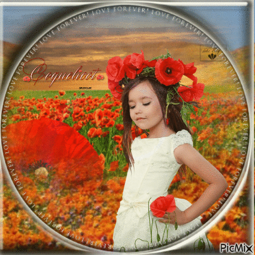Coquelicot  Fille - Darmowy animowany GIF
