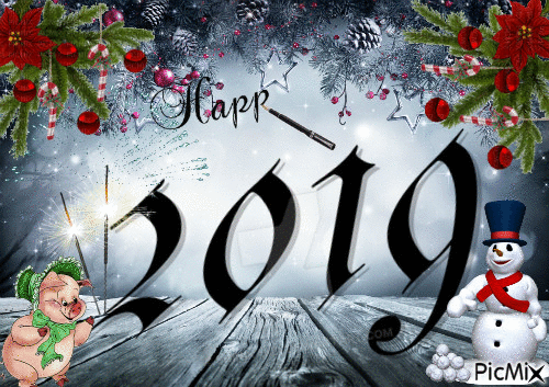 Happy New Year 2019 ! - GIF เคลื่อนไหวฟรี