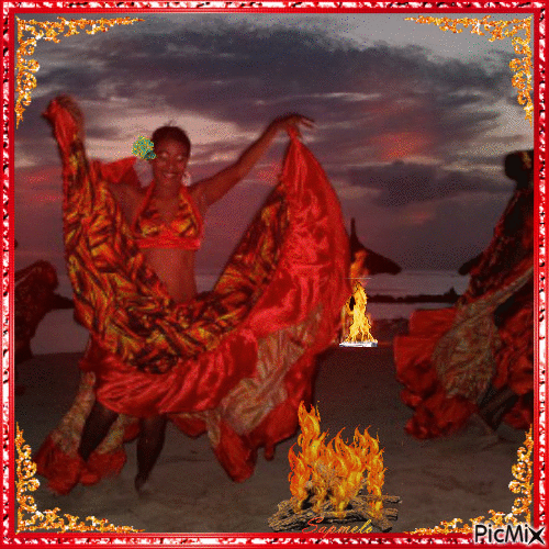 Séga - Dança folclórida da Ilha Maurício - Gratis animeret GIF