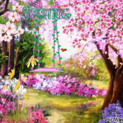 Spring printemps - Free animated GIF