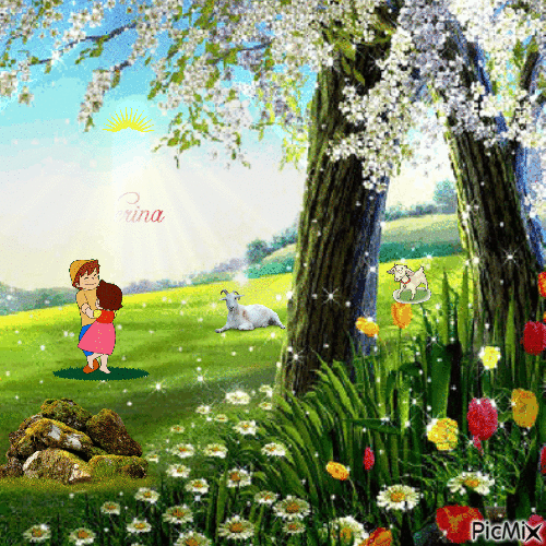 a walk in the countryside - Animovaný GIF zadarmo