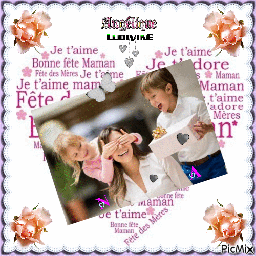 Bonne fête des Mamans... 8 mai 2022... 🤍💗🤍 - Δωρεάν κινούμενο GIF