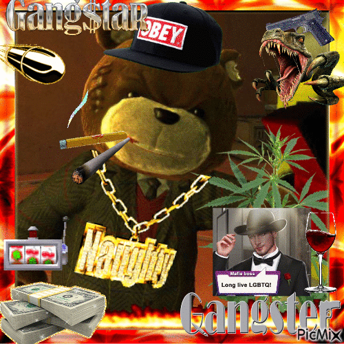 Gangster Naughty bear - Δωρεάν κινούμενο GIF