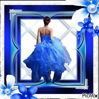 blue and white woman - kostenlos png