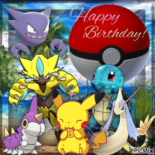 Pokemon Birthday (for Norbert) - GIF animé gratuit