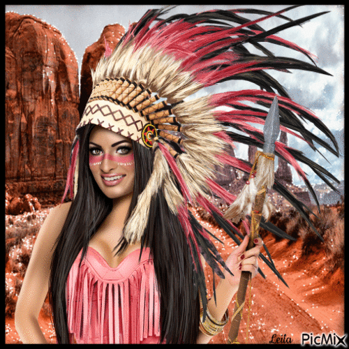 Native american woman - Бесплатни анимирани ГИФ