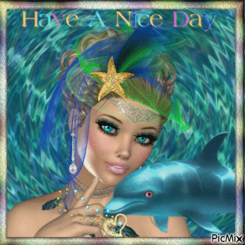 Dolphin & mermaid - GIF animé gratuit