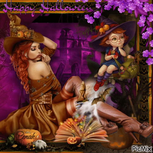 Halloween - Tons violets et bruns - Gratis geanimeerde GIF