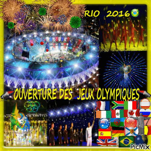 **** L`OUVERTURE DES JEUX OLYMPIQUES À ``RIO 2016...!!!!`` **** - 無料のアニメーション GIF
