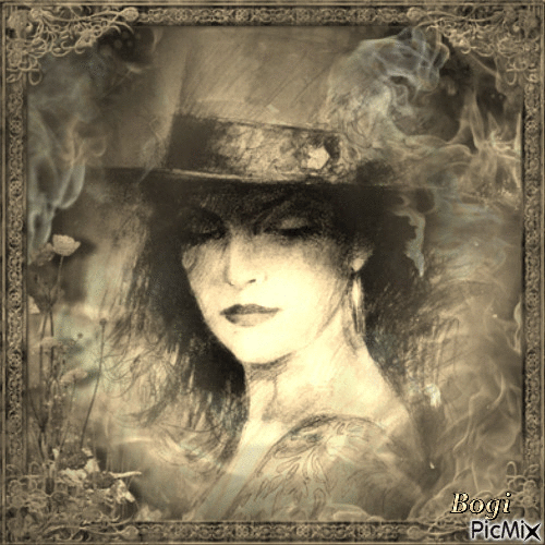 Portrait of a lady in sepia... - Free animated GIF