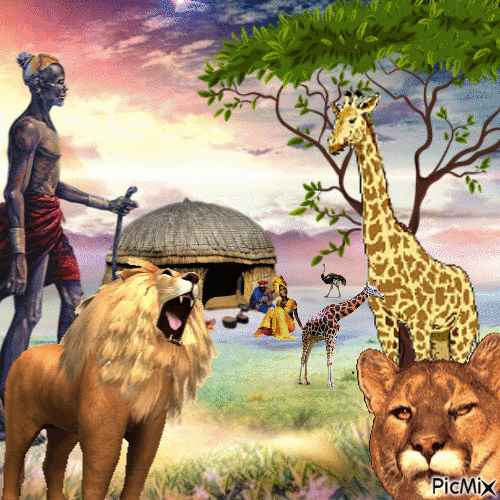 Un safari en Afrique - Gratis animeret GIF