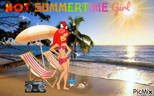 Pebbles Hot Summertime Girl - Free animated GIF