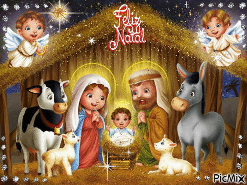 Nascimento de Jesus - GIF animado grátis