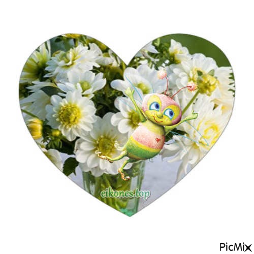 flowers-heart - PNG gratuit