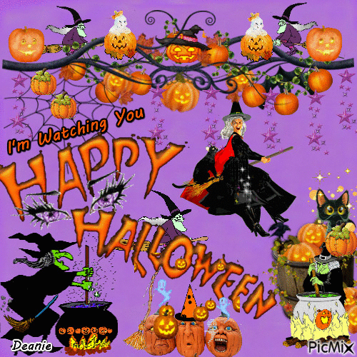 Happy Halloween I'm Watching You - Bezmaksas animēts GIF