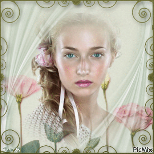 Portrait of a young lady - Free animated GIF