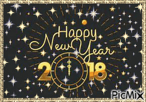 Happy New Year! "2018" - Gratis animeret GIF