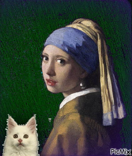 Girl  with pearl earring - Free animated GIF