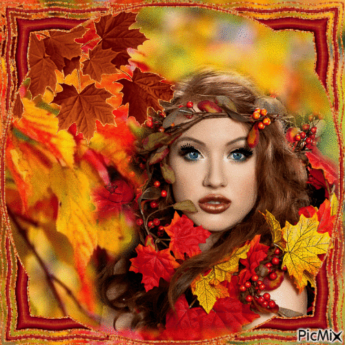 Осенний портрет - Bezmaksas animēts GIF