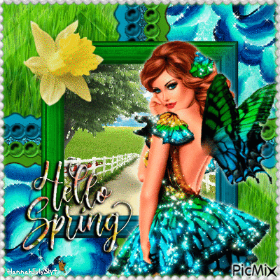 {Fairy on a stroll in the Spring} - Gratis geanimeerde GIF