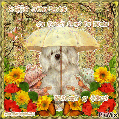 chien parapluie - Nemokamas animacinis gif