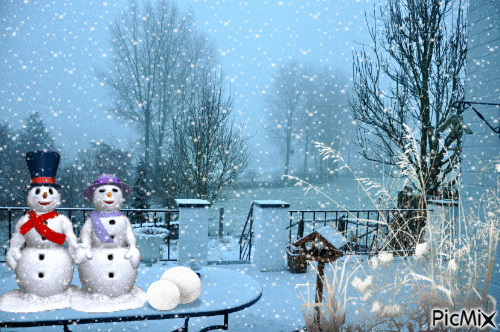 Bonhomme de neige - Besplatni animirani GIF