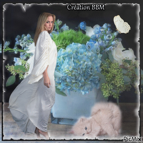 La belle aux hortensias par BBM - Gratis geanimeerde GIF