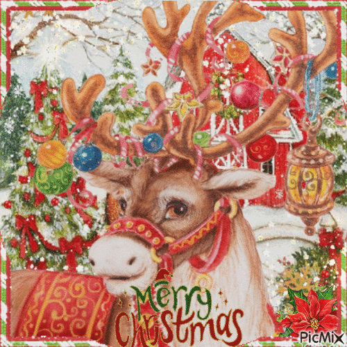 Christmas reindeer - GIF animasi gratis