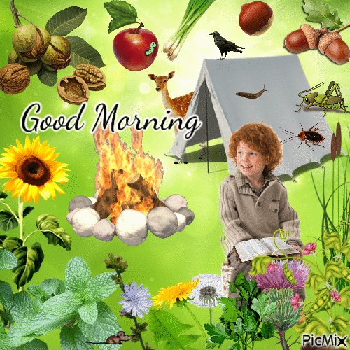 Good Morning Greeting Card - Wilderness Survival Image - Free animated GIF