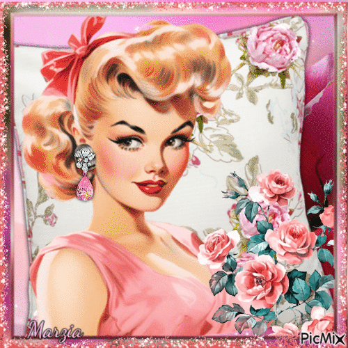 Pin up in rosa - Free animated GIF