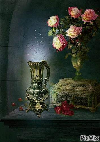 Волшебные розы - GIF animé gratuit