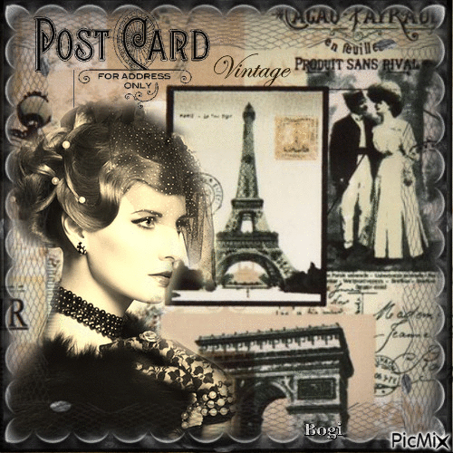 Old Paris/Post Card... - Free animated GIF