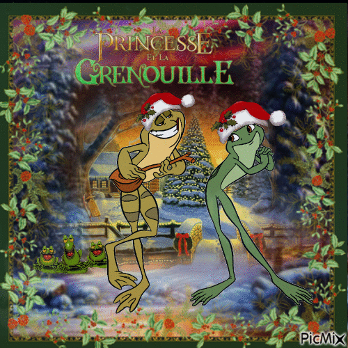 la grenouille de Noël - Ingyenes animált GIF