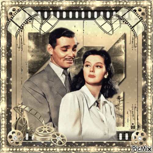 Rosalind Russell & Clark Gable, Acteurs américains - Gratis animeret GIF