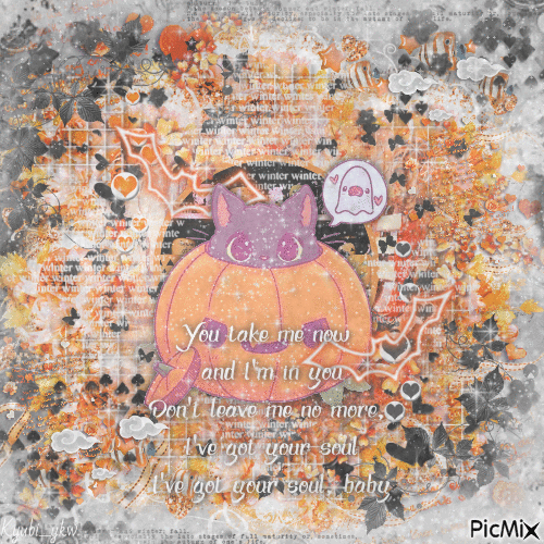 Halloween Jack O Lantern Cat/I've got your soul baby - GIF animé gratuit
