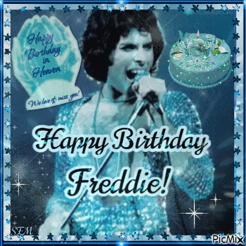 Birthday of Freddie Mercury - GIF animado grátis