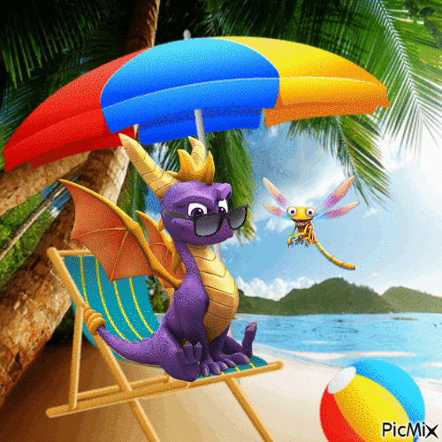 Spyro on Vacation - GIF animado grátis